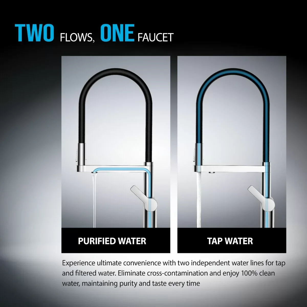 APEC 2-in-1 Pull-Down Kitchen Faucet for Reverse Osmosis or Water Filtration System - Chrome