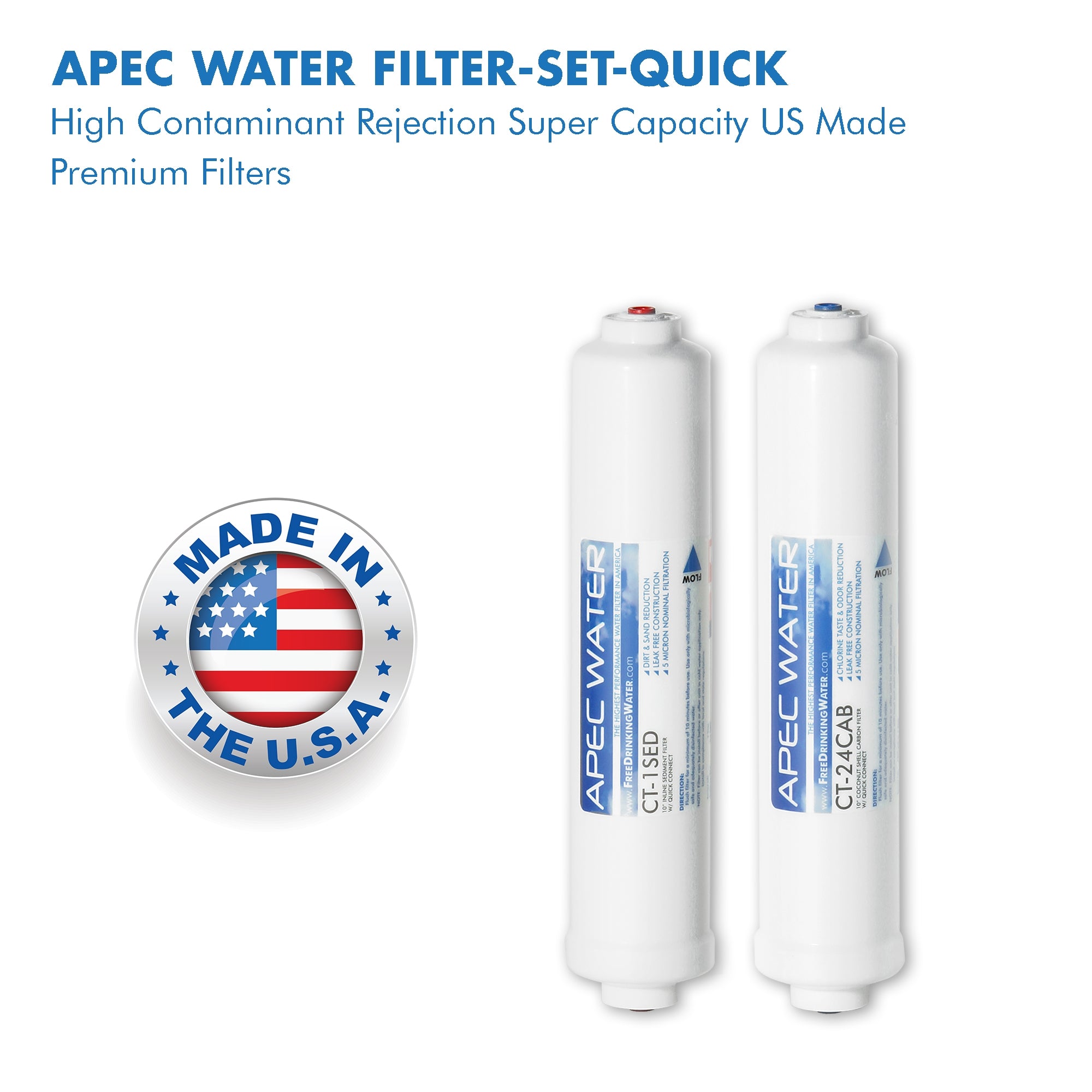APEC RO Replacement Filters Pre-filter Set for ULTIMATE RO-QUICK90 Reverse Osmosis Systems (Stages 1 and 2)