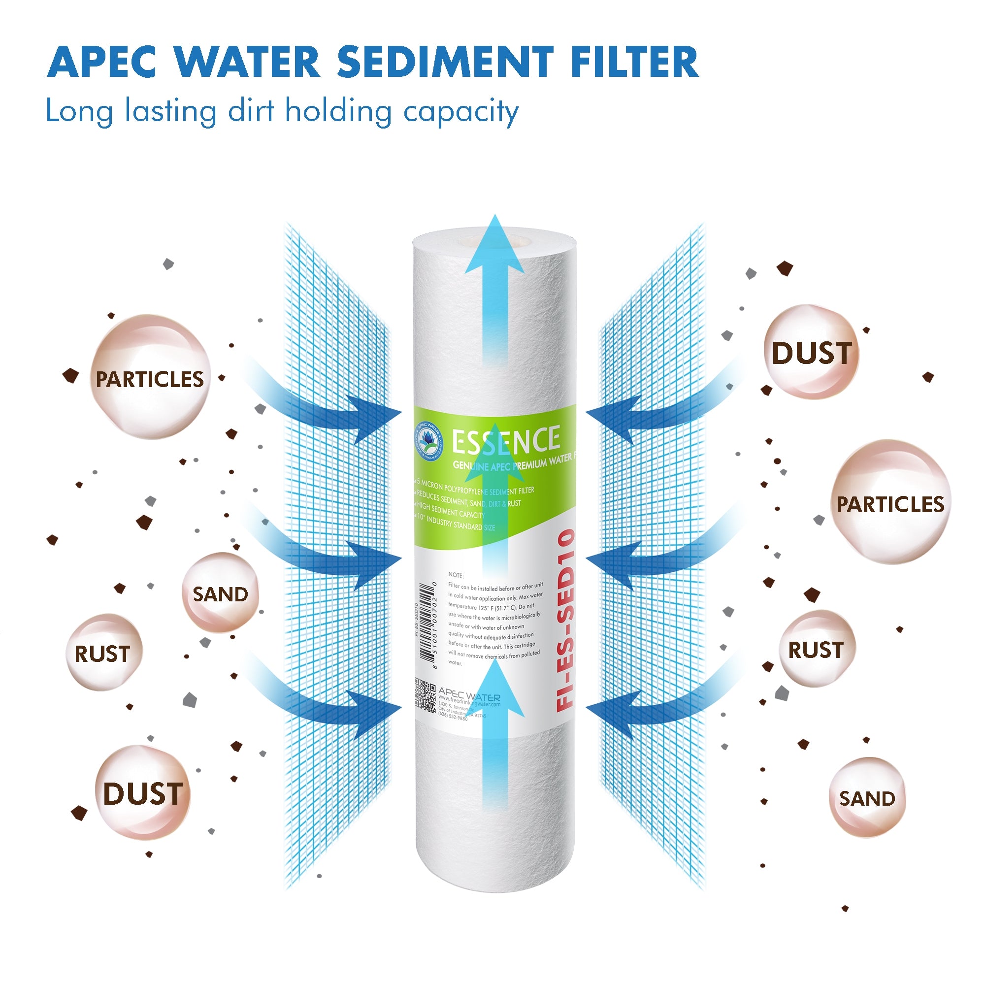 APEC RO Replacement Filters Pre-filter Set for ESSENCE 75 GPD PH Reverse Osmosis Systems (Stages 1-3 and 6)