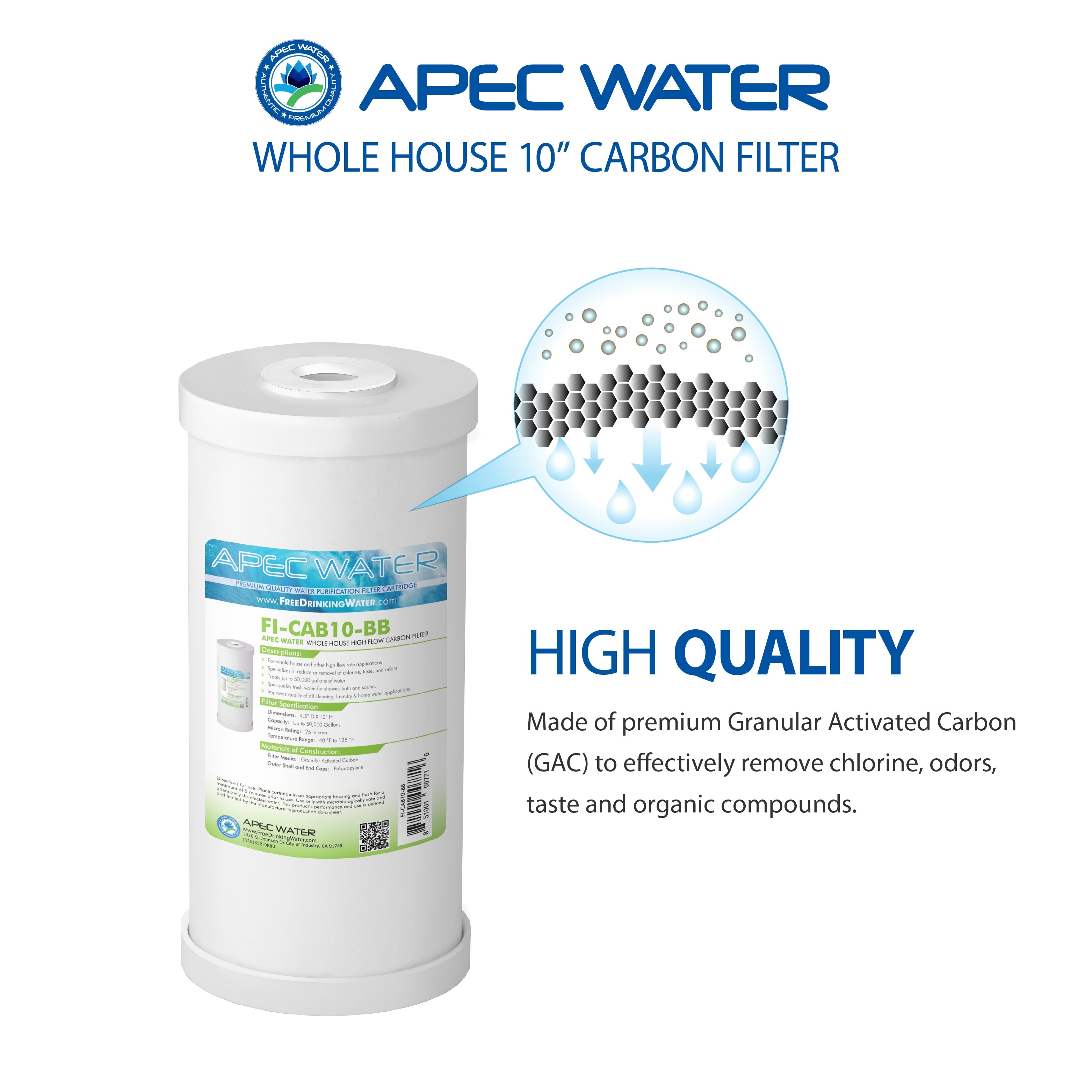 ALL PURPOSE 10 Inch BB Carbon Water Filter BUNDLE