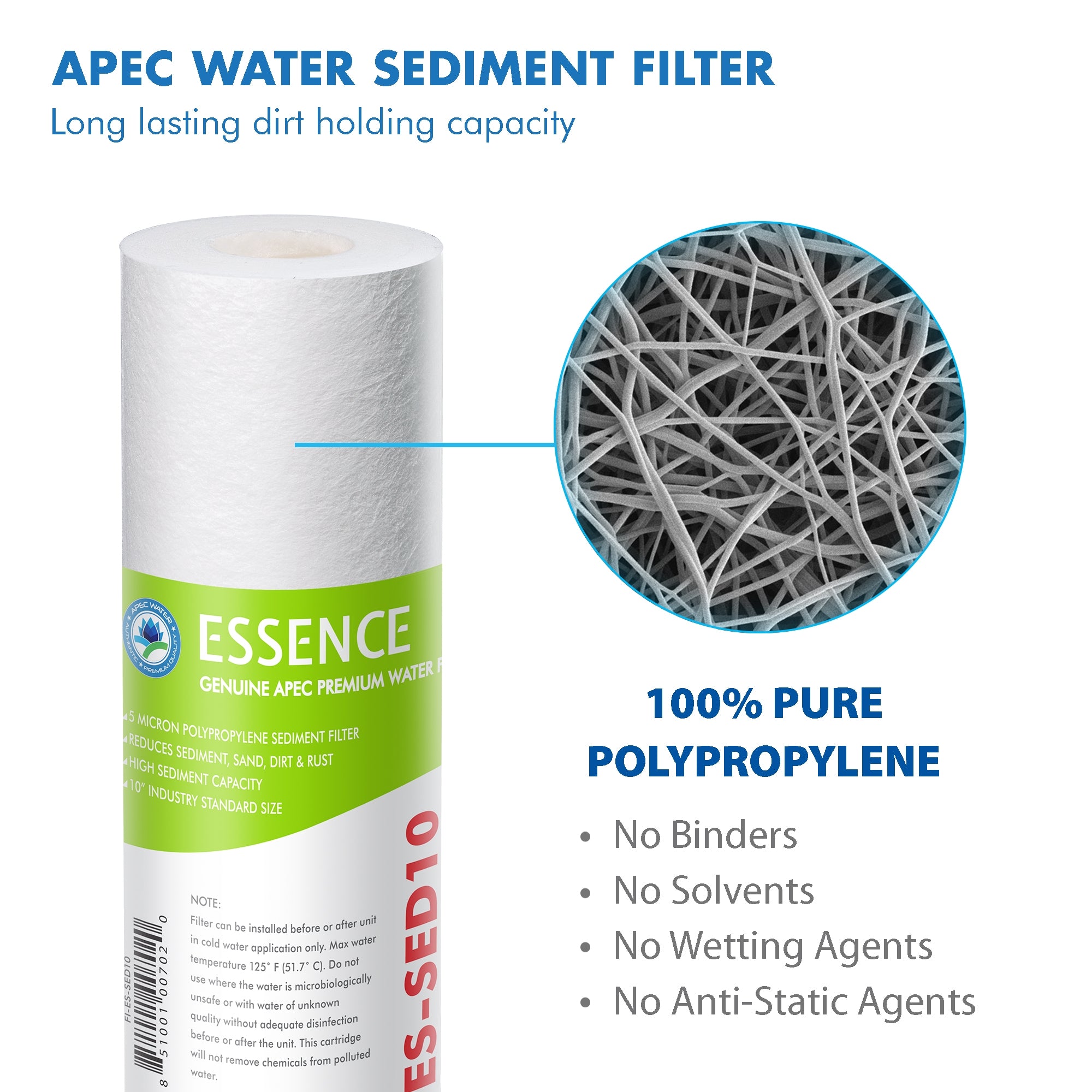 APEC RO Replacement Filters Pre-filter Set for ESSENCE 75 GPD PH Reverse Osmosis Systems (Stages 1-3 and 6)