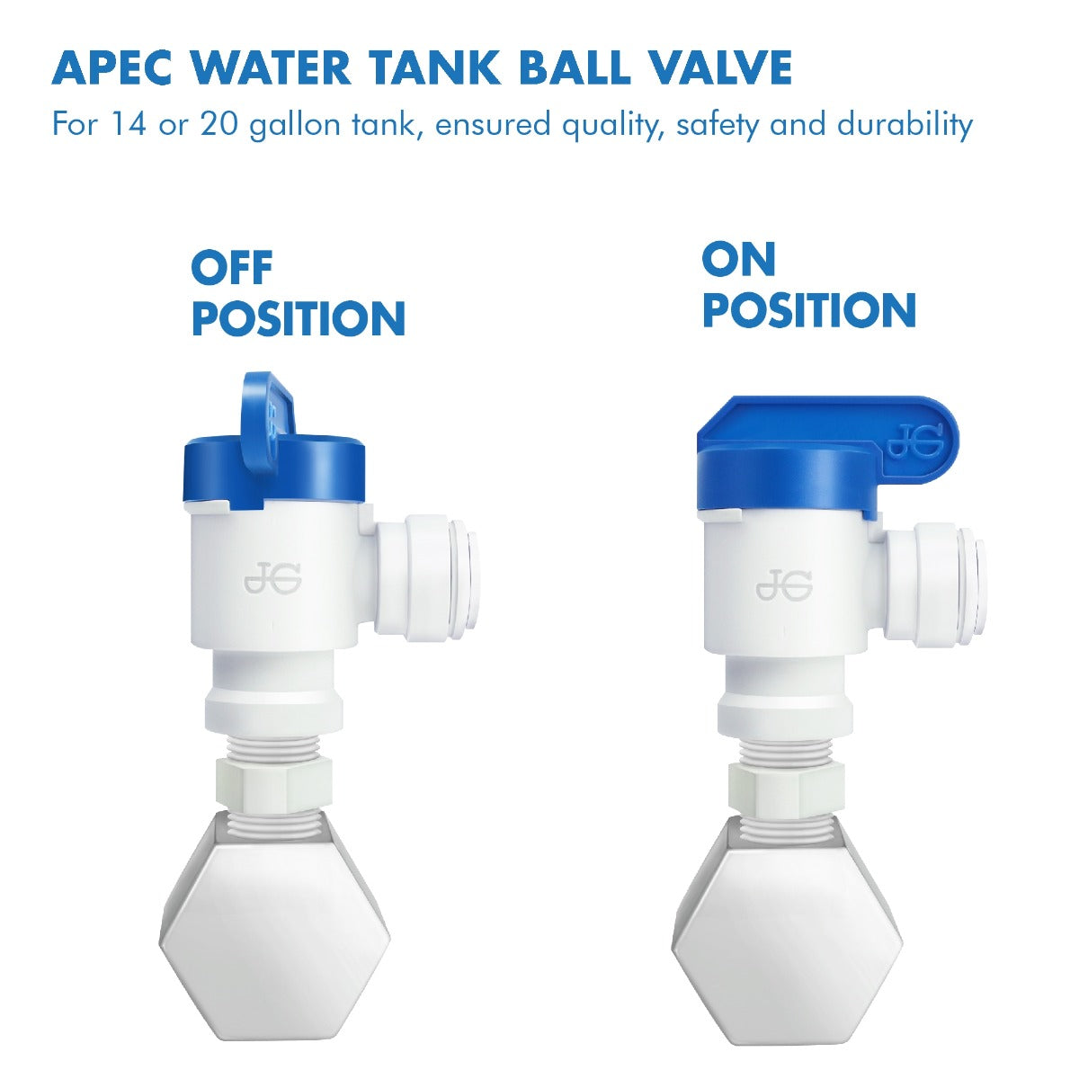 Tank Ball Valve-3/4" NPTF, 3/8" Output (for 14 or 20 gallon tank)