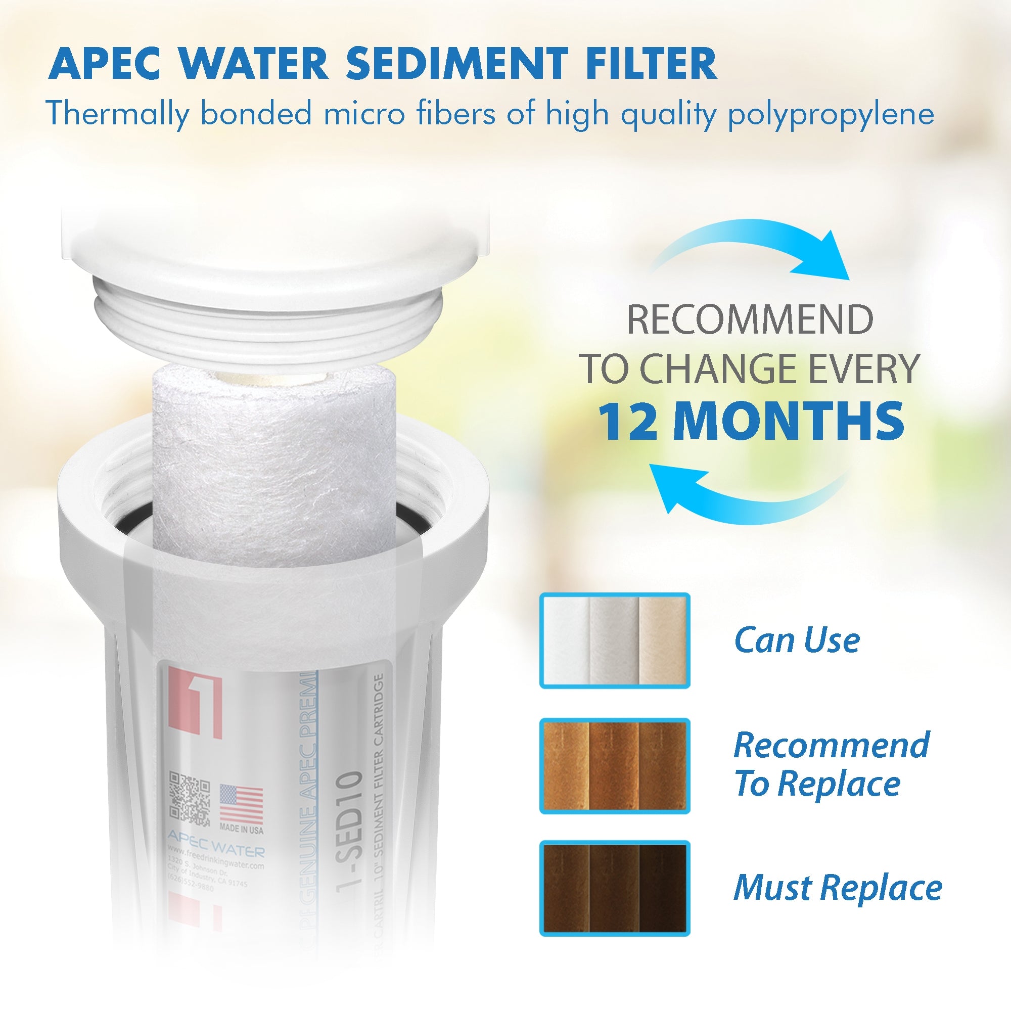 APEC RO Replacement Filters Bundle of 2 Super Capacity Filter Set for all Under Counter ULTIMATE Reverse Osmosis Systems
