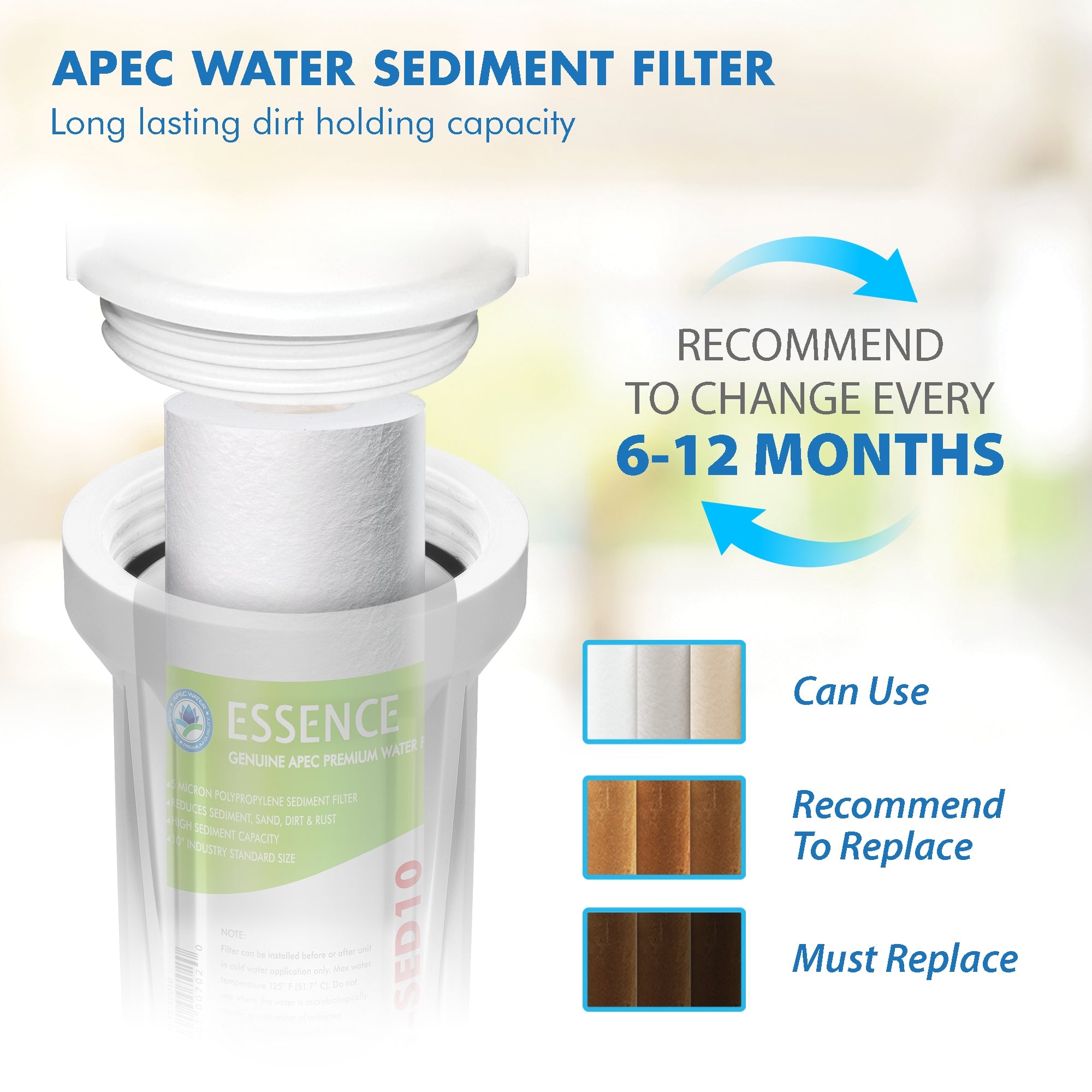APEC RO Replacement Filters Bundle of 2 Essence Pre-Stage Replacement Filter Set