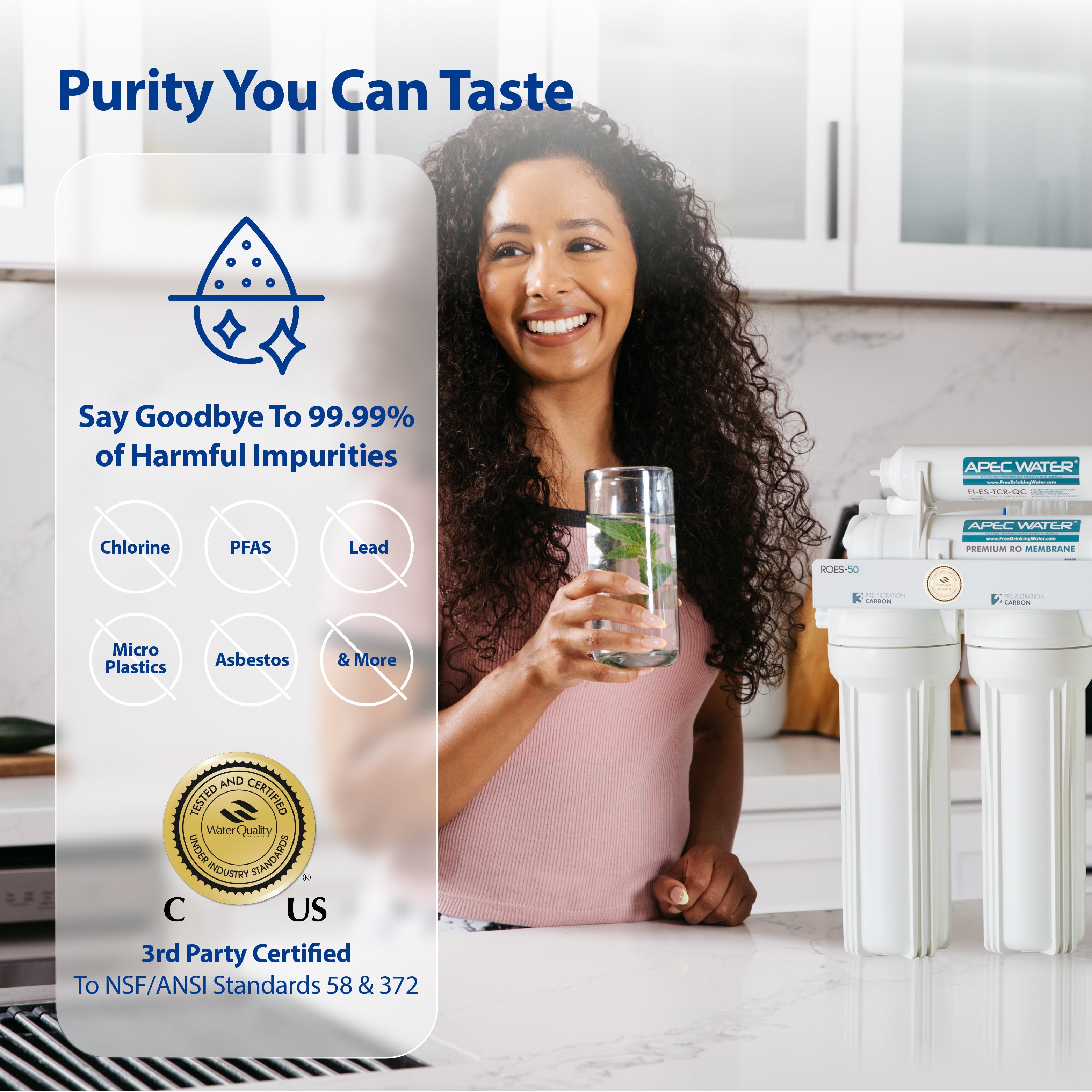 ROES-PH75X - Essence Alkaline Mineral 6-Stage 75 GPD Reverse Osmosis Water Filter System With Extra Pre-Filter Bundle, WQA Certified