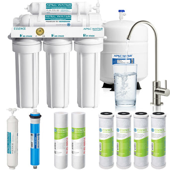 ROES-50X - Essence 5-stage 50 GPD Reverse Osmosis Water System with Extra Pre-Filter Bundle, WQA Certified