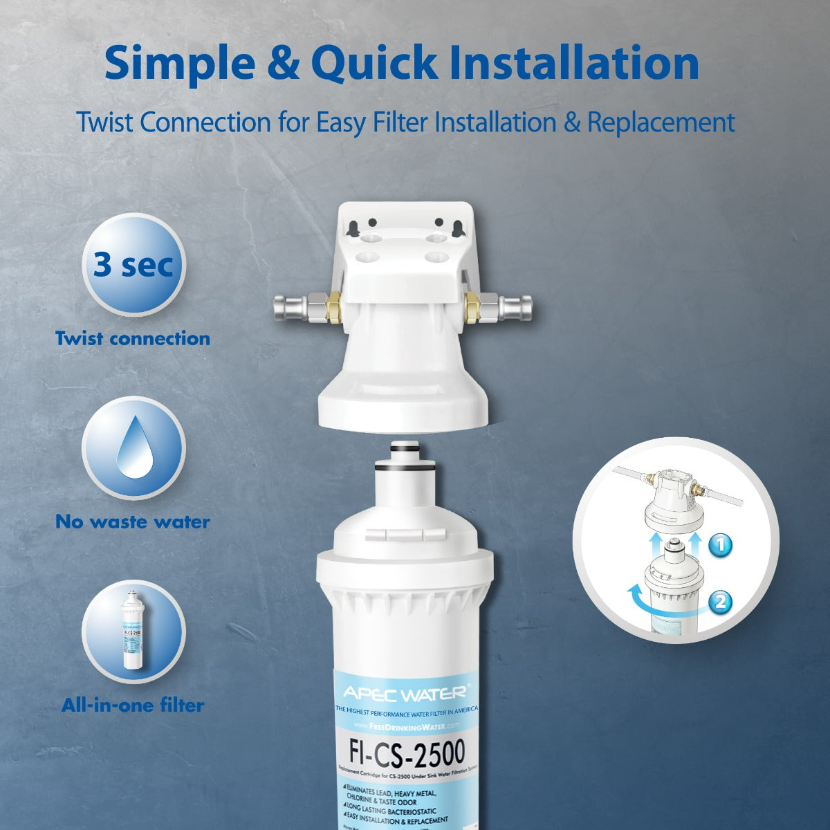 Premium Quality High Capacity Under-Counter Water Filtration System (CS-2500)
