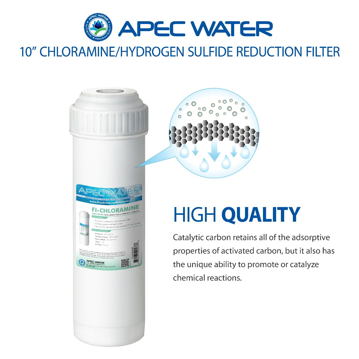 Chloramine/Hydrogen Sulfide Reduction Water Filter 10 Inch