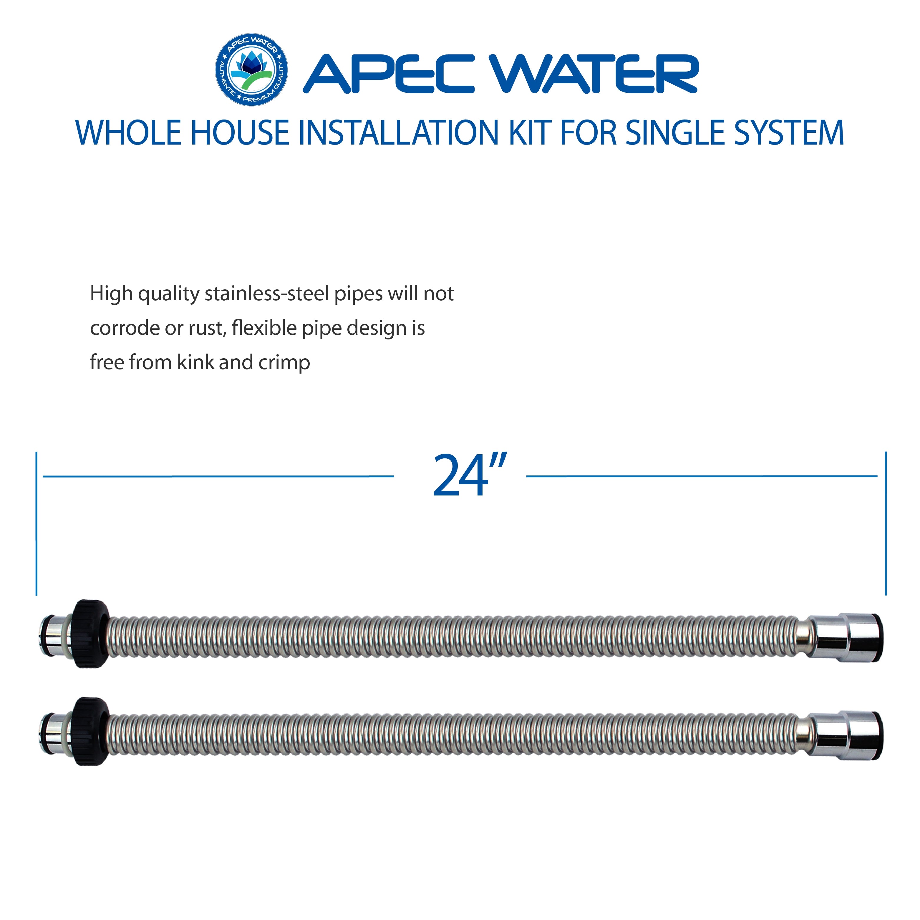 APEC Whole House System Single Tank Installation Kit for Water Filter or Water Softener System